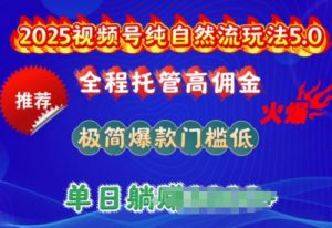 2025视频号纯自然流玩法5.0,全程托管高佣金,极简爆款门槛低,单日收益多张【揭秘】-小牛学府