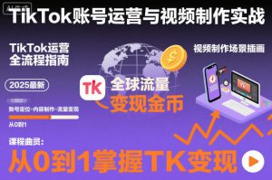 2025最新TikTok账号运营与视频制作实战全流程,从0到1掌握TK变现(含11月最新TK搬运技术)-小牛学府