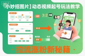 小妙招图片＋动态视频起号玩法教学，拉流涨粉新秘籍-小牛学府