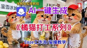 Coze扣子工作流一键生成胖橘猫打工短视频,保姆级实操搭建教学-小牛学府