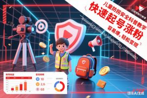 儿童防拐安全科普知识视频制作教学，快速起号涨粉，容易爆，轻松变现-小牛学府