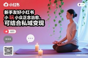 新手友好小红书小众正念治愈，玩法简单，可结合私域变现-小牛学府