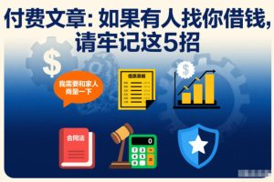 付费文章：如果有人找你借钱，请牢记这5招-小牛学府