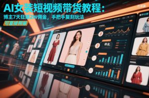 AI女装短视频带货教程：博主7天狂賺2W佣金，手把手复刻玩法，可直接照搬-小牛学府