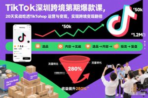 TikTok深圳跨境第2期爆款课,20天实战吃透TikTok Shop运营与变现,实现跨境变现翻倍-小牛学府