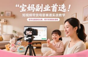 宝妈副业首选！短视频带货母婴赛道实战教学，新手也能轻松出单，碎片时间轻松增收-小牛学府