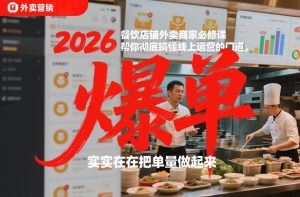 2026餐饮店铺外卖商家必修课，帮你彻底搞懂线上运营的门道，实实在在把单量做起来-小牛学府