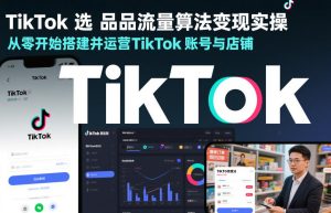 TikTok选品流量算法变现实操，从零开始搭建并运营TikTok账号与店铺-小牛学府