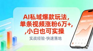 AI私域爆款玩法，单条视频涨粉6W+，小白也可实操-小牛学府