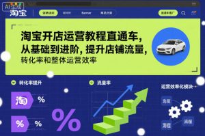 淘宝开店运营教程直通车，从基础到进阶，提升店铺流量，转化率和整体运营效率（更新26年1月）-小牛学府