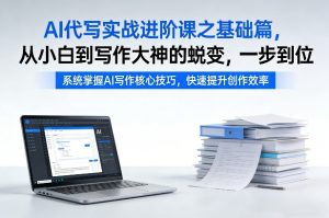 AI代写实战进阶课之基础篇，从小白到写作大神的蜕变，一步到位【揭秘】-小牛学府