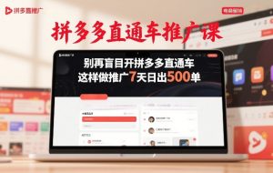 拼多多直通车推广课，别再盲目开拼多多直通车，这样做推广7天日出500单-小牛学府