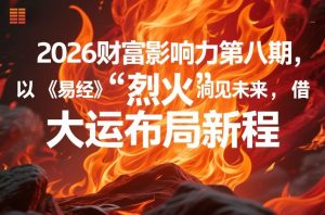2026财富影响力第八期，以《易经》智慧洞见未来，借“离火”大运布局新程-小牛学府
