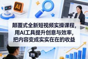 颠覆式全新短视频实操课程，用AI工具提升创意与效率，把内容变成实实在在的收益-小牛学府