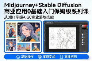 AIGC商业应用Midjourney+Stable Diffusion教程，0基础入门保姆级系列课-小牛学府