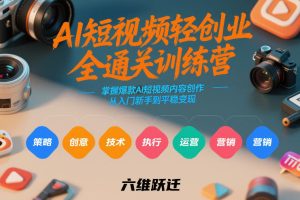 AI短视频轻创业全通关训练营，掌握爆款AI短视频内容创作，从入门新手到平稳变现的六维跃迁-小牛学府