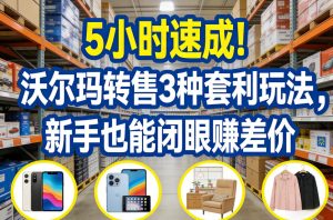 5小时速成!沃尔玛转售3种套利玩法,新手也能闭眼賺差价-小牛学府