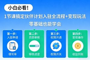 小白必看！1节课搞定伙伴计划入驻全流程+变现玩法，零基础也能学会-小牛学府