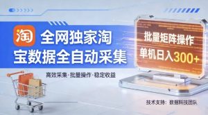 全网独家，淘宝数据全自动采集项目，批量可矩阵，单机轻松日入300【揭秘】-小牛学府
