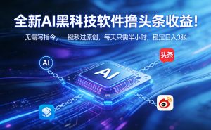 全新AI黑科技软件撸头条收益！无需写指令，一键秒过原创，每天只需半小时，稳定日入3张【揭秘】-小牛学府