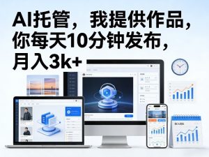 公众号AI托管，我提供作品，你每天10分钟发布，月入3k+【揭秘】-小牛学府