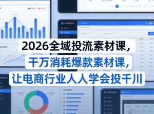 2026全域投流素材课，干万消耗爆款素材课，让电商行业人人学会投千川-小牛学府