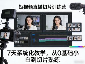 短视频直播切片训练营，7天系统化教学，从0基础小白到切片熟练-小牛学府