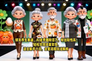 银发养生赛道，AI走秀圈粉百万，粉丝粘性高，轻松实现流量变现，适合新手小白，全套流程玩法解析-小牛学府