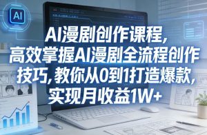 某社群AI漫剧创作课程,高效掌握AI漫剧全流程创作技巧,教你从0到1打造爆款,实现月收益1W+-小牛学府
