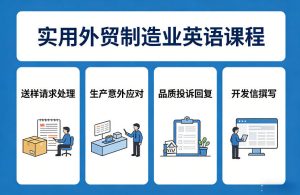 实用外贸制造业英语课程，教你专业处理送样请求、应对生产意外、回复品质投诉、撰写开发信等-小牛学府