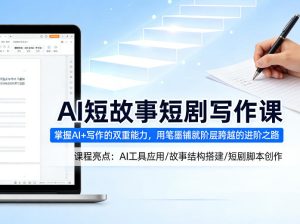 AI短故事短剧写作课,掌握AI+写作的双重能力,用笔墨铺就阶层跨越的进阶之路-小牛学府