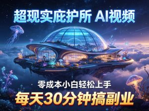 超现实庇护所AI视频项目拆解，零成本小白轻松上手，每天30分钟搞副业-小牛学府