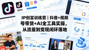 IP创富训练营｜抖音+视频号带货+AI全工具实操，从流量到变现闭环落地-小牛学府