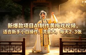 新爆款项目AI制作黄梅戏视频，适合新手小白操作，流量大，每天2-3张-小牛学府