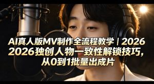 AI真人版MV制作全流程教学|2026独创人物一致性解锁技巧,从0到1批量出成片-小牛学府