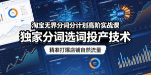 淘宝无界分词分计划高阶实战课,独家分词选词投产技术,精准打爆店铺自然流量-小牛学府