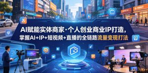 AI赋能实体商家·个人创业商业IP打造,掌握AI+IP+短视频+直播的全链路流量变现打法-小牛学府