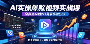 AI实操爆款视频实战课,全赛道AI创作+剪辑高阶技法,打造流量账号,解锁多元变现收益-小牛学府